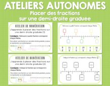 Ateliers Autonomes Num Ration Placer Des Fractions Sur Une Demi