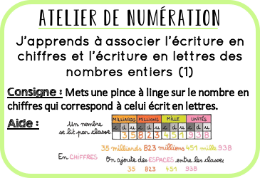 Ateliers Autonomes Numeration Lire Et Ecrire Des Nombres Entiers