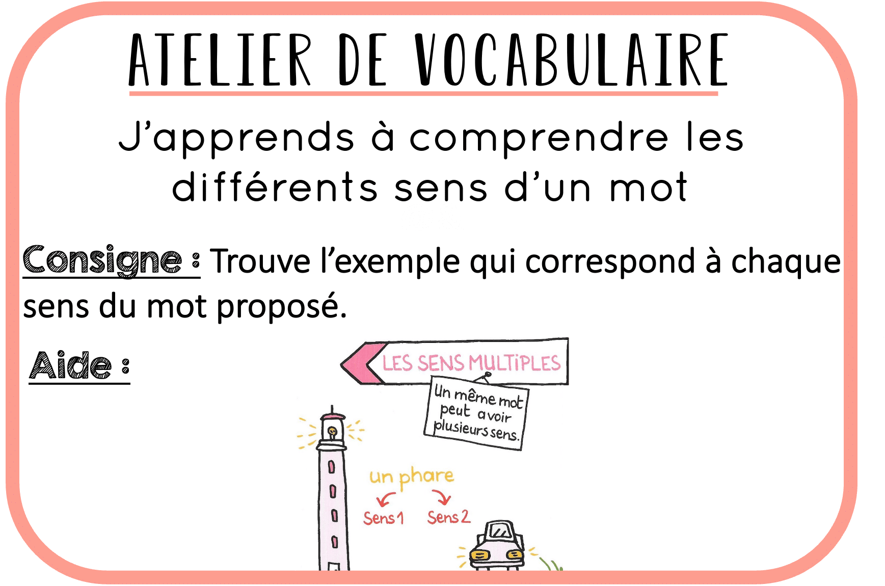 Ateliers Autonomes – Vocabulaire – Le Dictionnaire Et Les Différents ...