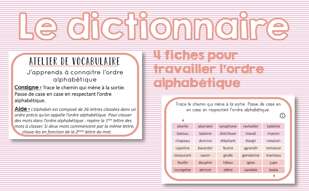 Ateliers Autonomes – Vocabulaire – Le Dictionnaire Et Les Différents ...